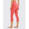 imageCRZ YOGA Womens Naked Feeling Workout Capris Leggings 19quot  Gym Compression Tummy Control Yoga Capri PantsBrick Rose