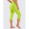 imageCRZ YOGA Womens Naked Feeling Workout Capris Leggings 19quot  Gym Compression Tummy Control Yoga Capri PantsChartreuse