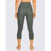 imageCRZ YOGA Womens Naked Feeling Workout Capris Leggings 19quot  Gym Compression Tummy Control Yoga Capri PantsGrey Sage  2