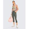 imageCRZ YOGA Womens Naked Feeling Workout Capris Leggings 19quot  Gym Compression Tummy Control Yoga Capri PantsGrey Sage
