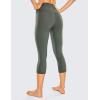 imageCRZ YOGA Womens Naked Feeling Workout Capris Leggings 19quot  Gym Compression Tummy Control Yoga Capri PantsGrey Sage