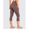 imageCRZ YOGA Womens Naked Feeling Workout Capris Leggings 19quot  Gym Compression Tummy Control Yoga Capri PantsLeopardprint Taupe