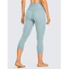 imageCRZ YOGA Womens Naked Feeling Workout Capris Leggings 19quot  Gym Compression Tummy Control Yoga Capri PantsLight Grayish Blue