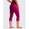 imageCRZ YOGA Womens Naked Feeling Workout Capris Leggings 19quot  Gym Compression Tummy Control Yoga Capri PantsMagenta Purple