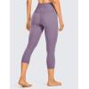 imageCRZ YOGA Womens Naked Feeling Workout Capris Leggings 19quot  Gym Compression Tummy Control Yoga Capri PantsMatt Purple