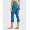 imageCRZ YOGA Womens Naked Feeling Workout Capris Leggings 19quot  Gym Compression Tummy Control Yoga Capri PantsPetrol Blue