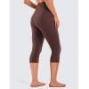 imageCRZ YOGA Womens Naked Feeling Workout Capris Leggings 19quot  Gym Compression Tummy Control Yoga Capri PantsTaupe