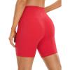 imageCRZ YOGA Womens Brushed Naked Feeling Biker Shorts 6  High Waist Matte Workout Gym Running Spandex ShortsCrimson