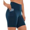 imageCRZ YOGA Womens Naked Feeling Biker Shorts  6 High Waisted Yoga Gym Spandex Shorts Side PocketsFrench Navy