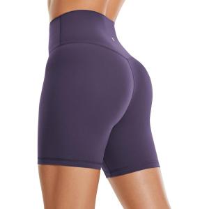 imageCRZ YOGA Womens Brushed Naked Feeling Biker Shorts 6  High Waist Matte Workout Gym Running Spandex ShortsMoon Violet