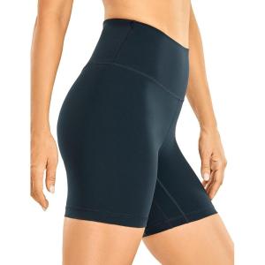 imageCRZ YOGA Womens Brushed Naked Feeling Biker Shorts 6  High Waist Matte Workout Gym Running Spandex ShortsTrue Navy