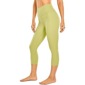 imageCRZ YOGA Womens Naked Feeling Workout Capris Leggings 19quot  Gym Compression Tummy Control Yoga Capri PantsLemon Vibe