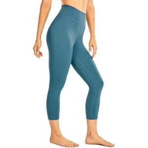 imageCRZ YOGA Womens Naked Feeling Workout Capris Leggings 19quot  Gym Compression Tummy Control Yoga Capri PantsStonewashed Indigo