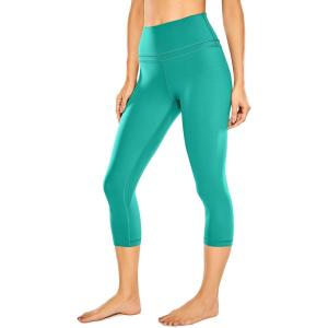 imageCRZ YOGA Womens Naked Feeling Workout Capris Leggings 19quot  Gym Compression Tummy Control Yoga Capri PantsTeal Shadow