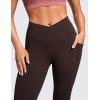 imageCRZ YOGA Butterluxe Womens Crossover Waist Workout Leggings with Pockets 25quot  V Cross High Waist Gym Lounge Yoga PantsHot Fudge Brown