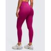 imageCRZ YOGA Butterluxe Womens Crossover Waist Workout Leggings with Pockets 25quot  V Cross High Waist Gym Lounge Yoga PantsMagenta Purple