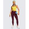 imageCRZ YOGA Butterluxe Womens Crossover Waist Workout Leggings with Pockets 25quot  V Cross High Waist Gym Lounge Yoga PantsRed Merlot