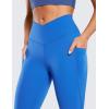 imageCRZ YOGA Butterluxe Womens Crossover Waist Workout Leggings with Pockets 25quot  V Cross High Waist Gym Lounge Yoga PantsSparkle Blue