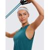 imageCRZ YOGA Pima Cotton Cropped Tank Tops for Women Soft High Neck Crop Workout Top Athletic Yoga Basic Sleeveless ShirtsBorealis Green