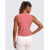 imageCRZ YOGA Pima Cotton Cropped Tank Tops for Women Soft High Neck Crop Workout Top Athletic Yoga Basic Sleeveless ShirtsBriar Rose