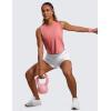 imageCRZ YOGA Pima Cotton Cropped Tank Tops for Women Soft High Neck Crop Workout Top Athletic Yoga Basic Sleeveless ShirtsBriar Rose