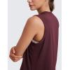 imageCRZ YOGA Pima Cotton Cropped Tank Tops for Women Soft High Neck Crop Workout Top Athletic Yoga Basic Sleeveless ShirtsDark Red