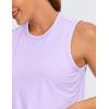 imageCRZ YOGA Pima Cotton Cropped Tank Tops for Women Soft High Neck Crop Workout Top Athletic Yoga Basic Sleeveless ShirtsElfin Purple