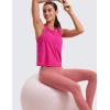 imageCRZ YOGA Pima Cotton Cropped Tank Tops for Women Soft High Neck Crop Workout Top Athletic Yoga Basic Sleeveless ShirtsGranita Pink