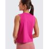 imageCRZ YOGA Pima Cotton Cropped Tank Tops for Women Soft High Neck Crop Workout Top Athletic Yoga Basic Sleeveless ShirtsGranita Pink
