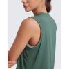 imageCRZ YOGA Pima Cotton Cropped Tank Tops for Women Soft High Neck Crop Workout Top Athletic Yoga Basic Sleeveless ShirtsGraphite Green
