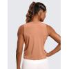 imageCRZ YOGA Pima Cotton Cropped Tank Tops for Women Soft High Neck Crop Workout Top Athletic Yoga Basic Sleeveless ShirtsMocha Mousse
