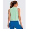 imageCRZ YOGA Pima Cotton Cropped Tank Tops for Women Soft High Neck Crop Workout Top Athletic Yoga Basic Sleeveless ShirtsSoft Seagrass