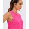 imageCRZ YOGA Pima Cotton Cropped Tank Tops for Women Soft High Neck Crop Workout Top Athletic Yoga Basic Sleeveless ShirtsSonic Pink
