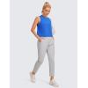 imageCRZ YOGA Pima Cotton Cropped Tank Tops for Women Soft High Neck Crop Workout Top Athletic Yoga Basic Sleeveless ShirtsStrong Blue