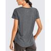 imageCRZ YOGA Pima Cotton Womens Short Sleeve Shirt Loose Yoga TShirt Casual Tee TopCarbon Heather