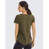 imageCRZ YOGA Pima Cotton Womens Short Sleeve Shirt Loose Yoga TShirt Casual Tee TopCoast Stone Brown