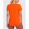 imageCRZ YOGA Pima Cotton Womens Short Sleeve Shirt Loose Yoga TShirt Casual Tee TopCoral