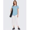imageCRZ YOGA Pima Cotton Womens Short Sleeve Shirt Loose Yoga TShirt Casual Tee TopHeathered Neptune Blue