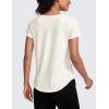 imageCRZ YOGA Pima Cotton Womens Short Sleeve Shirt Loose Yoga TShirt Casual Tee TopIce GreyWhite