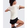 imageCRZ YOGA Pima Cotton Womens Short Sleeve Shirt Loose Yoga TShirt Casual Tee TopIce GreyWhite