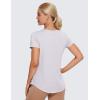 imageCRZ YOGA Pima Cotton Womens Short Sleeve Shirt Loose Yoga TShirt Casual Tee TopIced Iris