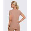 imageCRZ YOGA Pima Cotton Womens Short Sleeve Shirt Loose Yoga TShirt Casual Tee TopMocha Mousse