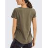 imageCRZ YOGA Pima Cotton Womens Short Sleeve Shirt Loose Yoga TShirt Casual Tee TopOlive Yellow