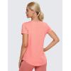 imageCRZ YOGA Pima Cotton Womens Short Sleeve Shirt Loose Yoga TShirt Casual Tee TopPeach Pink