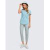 imageCRZ YOGA Pima Cotton Womens Short Sleeve Shirt Loose Yoga TShirt Casual Tee TopPure Blue