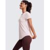 imageCRZ YOGA Pima Cotton Womens Short Sleeve Shirt Loose Yoga TShirt Casual Tee TopSmoky Blush