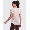 imageCRZ YOGA Pima Cotton Womens Short Sleeve Shirt Loose Yoga TShirt Casual Tee TopSmoky Blush