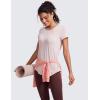 imageCRZ YOGA Pima Cotton Womens Short Sleeve Shirt Loose Yoga TShirt Casual Tee TopSmoky Blush