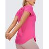 imageCRZ YOGA Pima Cotton Womens Short Sleeve Shirt Loose Yoga TShirt Casual Tee TopSonic Pink