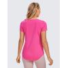 imageCRZ YOGA Pima Cotton Womens Short Sleeve Shirt Loose Yoga TShirt Casual Tee TopSonic Pink